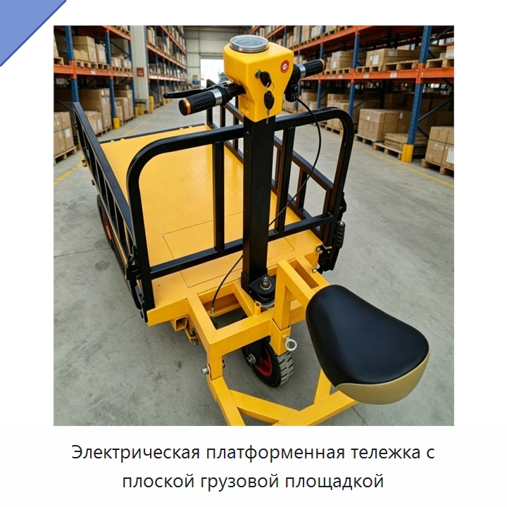 Электрическая платформенная тележка с плоской грузовой площадкой — Промышленное оборудование