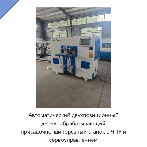 Автоматический двухпозиционный деревообрабатывающий присадочно-шипорезный станок с ЧПУ и сервоуправлением