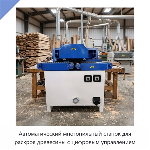 Автоматический многопильный станок для раскроя древесины с цифровым управлением