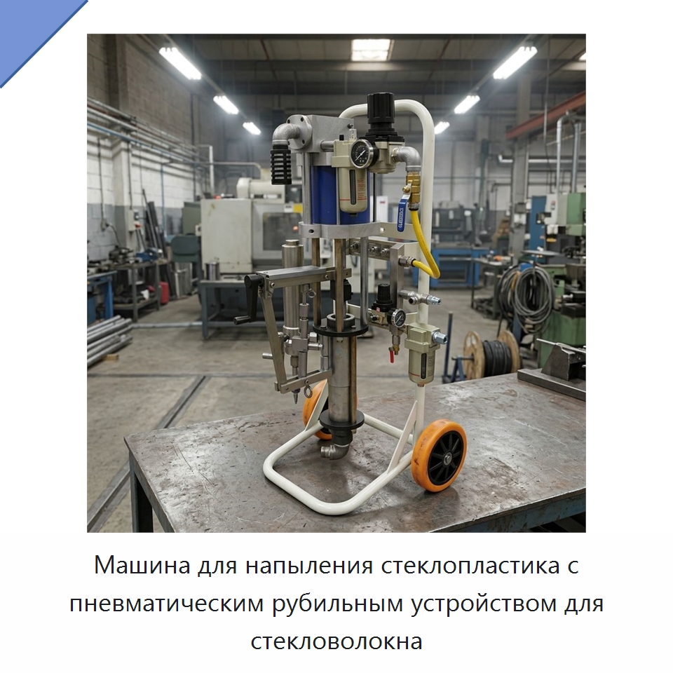 Машина для напыления стеклопластика с пневматическим рубильным устройством для стекловолокна — Строительная техника