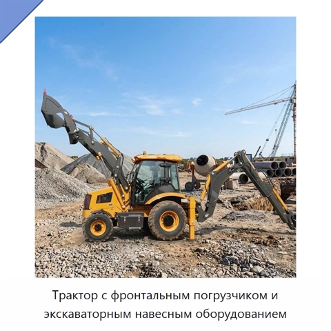 Трактор с фронтальным погрузчиком и экскаваторным навесным оборудованием