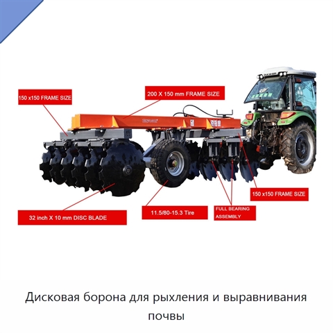 Дисковая борона для рыхления и выравнивания почвы