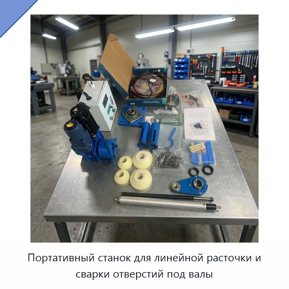 Портативный станок для линейной расточки и сварки отверстий под валы — Специальная строительная техника