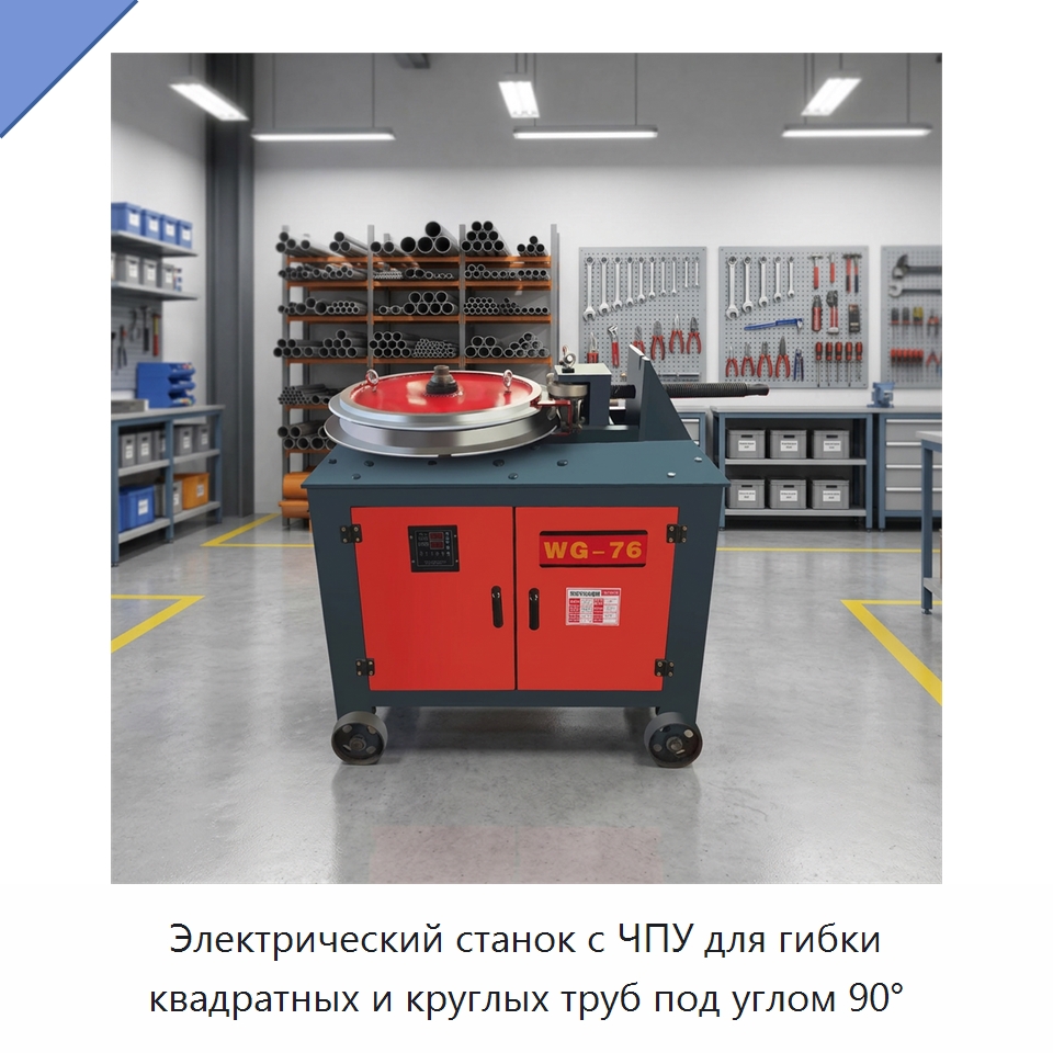 Электрический станок с ЧПУ для гибки квадратных и круглых труб под углом 90° — Строительная техника