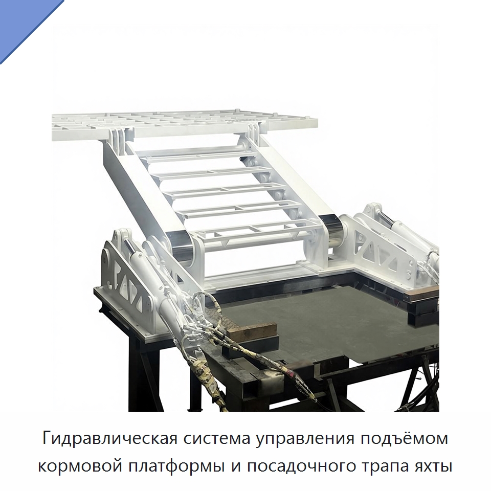 Гидравлическая система управления подъёмом кормовой платформы и посадочного трапа яхты — Цилиндры