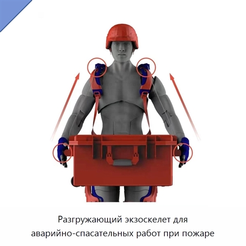 Разгружающий экзоскелет для аварийно-спасательных работ при пожаре
