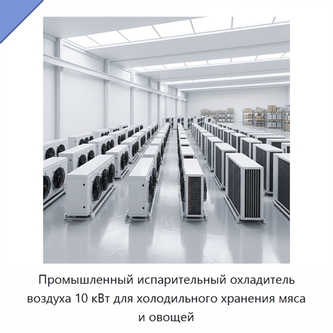 Промышленный испарительный охладитель воздуха 10 кВт для холодильного хранения мяса и овощей