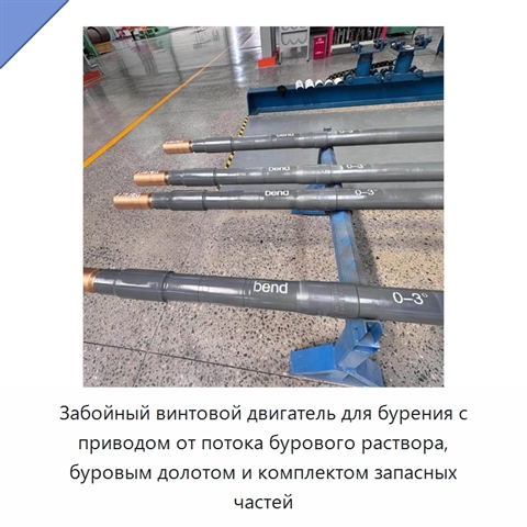 Забойный винтовой двигатель для бурения с приводом от потока бурового раствора, буровым долотом и комплектом запасных частей