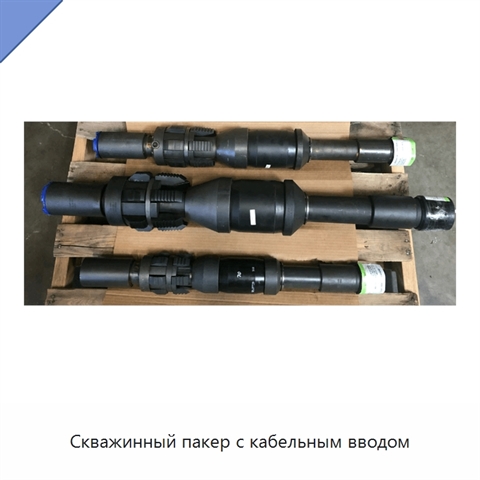 Скважинный пакер с кабельным вводом