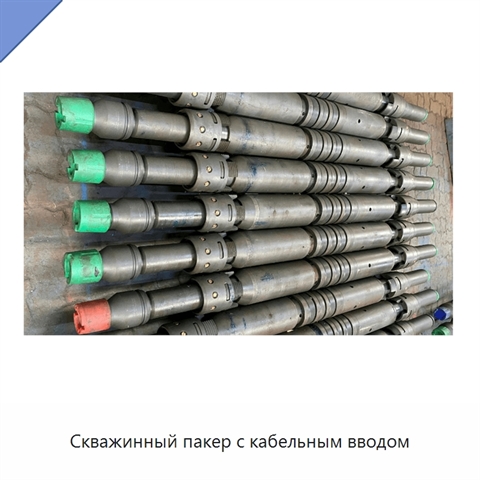 Скважинный пакер с кабельным вводом