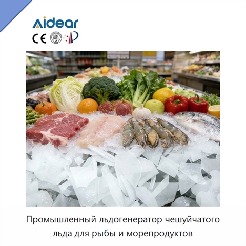 Промышленный льдогенератор чешуйчатого льда для рыбы и морепродуктов
