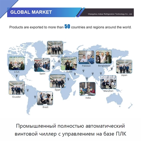 Промышленный полностью автоматический винтовой чиллер с управлением на базе ПЛК