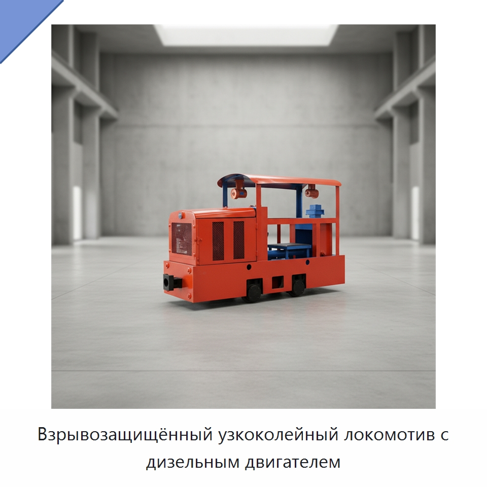 Взрывозащищённый узкоколейный локомотив с дизельным двигателем — Горнодобывающее оборудование