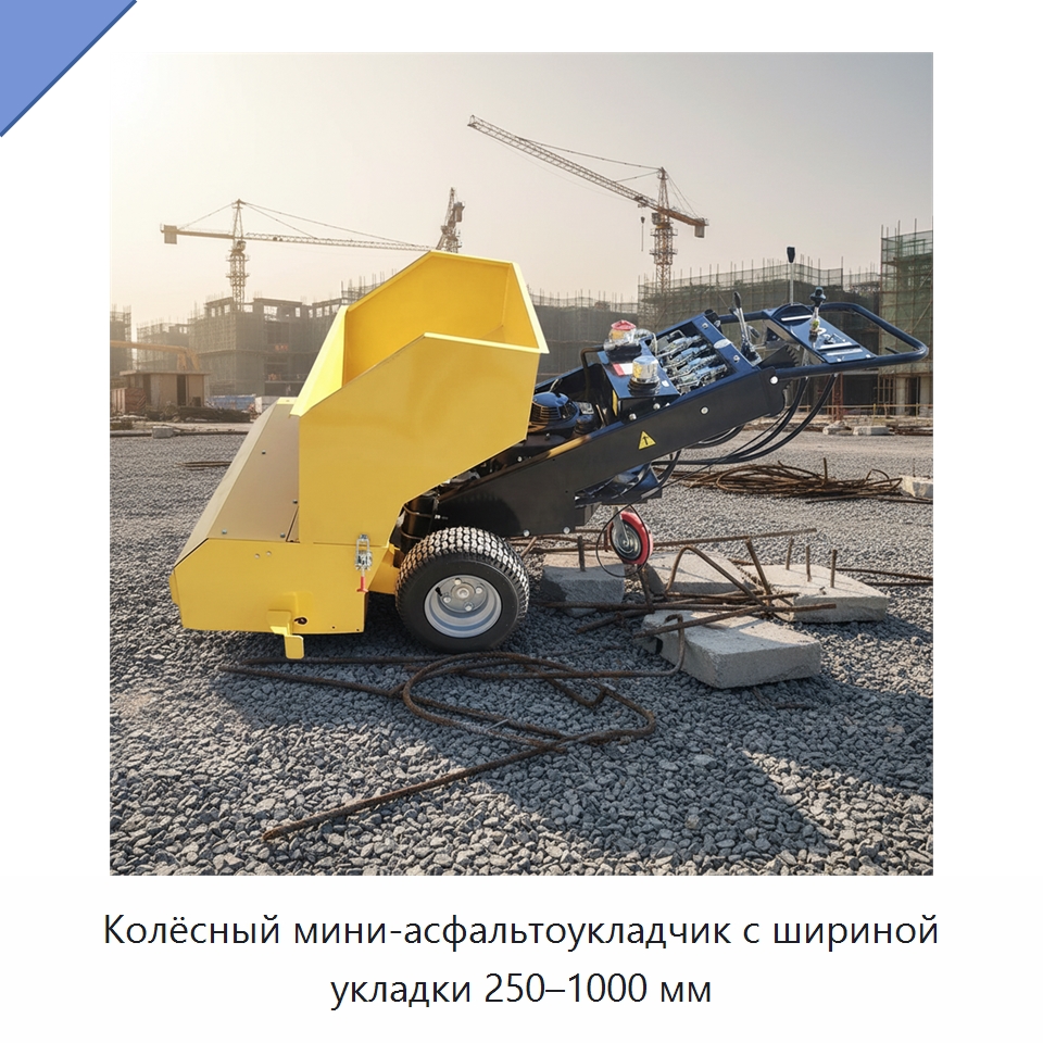 Колёсный мини-асфальтоукладчик с шириной укладки 250–1000 мм — Дорожная техника