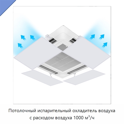 Потолочный испарительный охладитель воздуха с расходом воздуха 1000 м³/ч