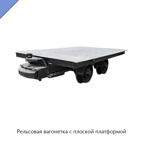 Рельсовая вагонетка с плоской платформой
