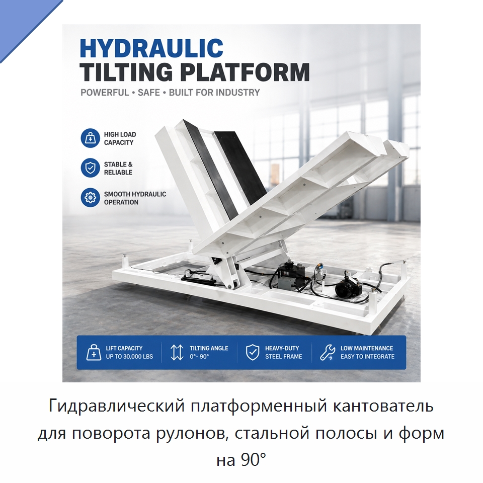 Гидравлический платформенный кантователь для поворота рулонов, стальной полосы и форм на 90° — Электротали