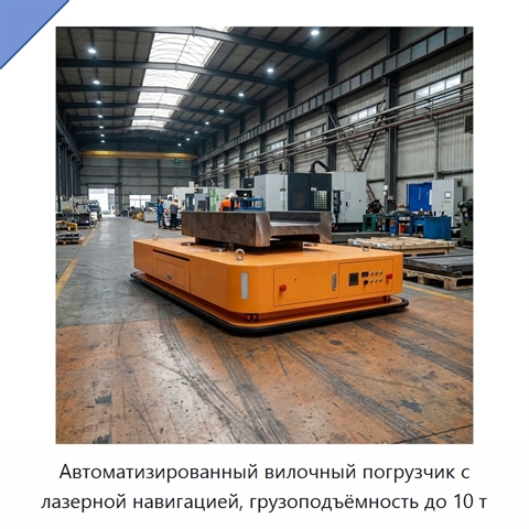 Автоматизированный вилочный погрузчик с лазерной навигацией, грузоподъёмность до 10 т