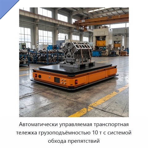 Автоматически управляемая транспортная тележка грузоподъёмностью 10 т с системой обхода препятствий