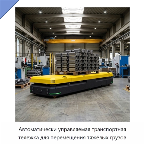 Автоматически управляемая транспортная тележка для перемещения тяжёлых грузов