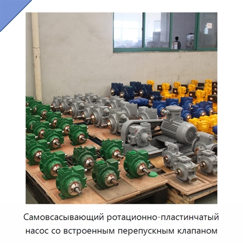 Самовсасывающий ротационно-пластинчатый насос со встроенным перепускным клапаном