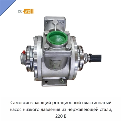 Самовсасывающий ротационный пластинчатый насос низкого давления из нержавеющей стали, 220 В