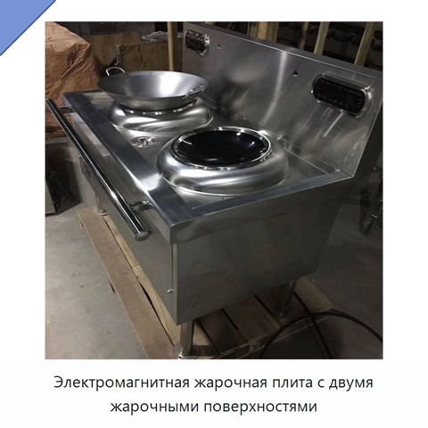 Электромагнитная жарочная плита с двумя жарочными поверхностями