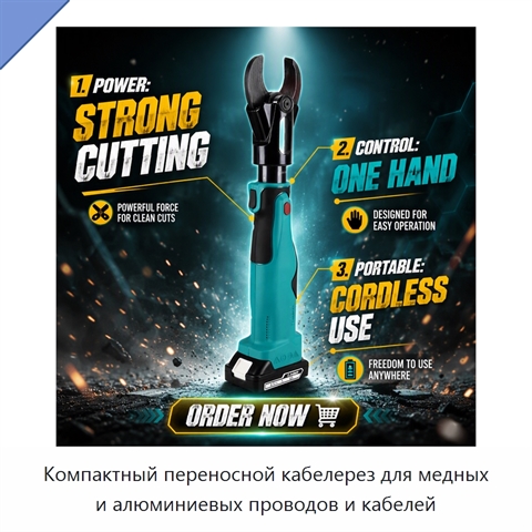 Компактный переносной кабелерез для медных и алюминиевых проводов и кабелей