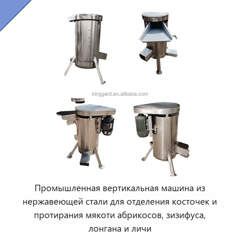 Промышленная вертикальная машина из нержавеющей стали для отделения косточек и протирания мякоти абрикосов, зизифуса, лонгана и личи