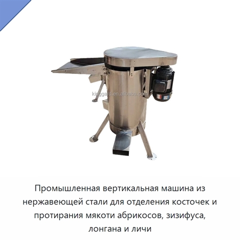 Промышленная вертикальная машина из нержавеющей стали для отделения косточек и протирания мякоти абрикосов, зизифуса, лонгана и личи