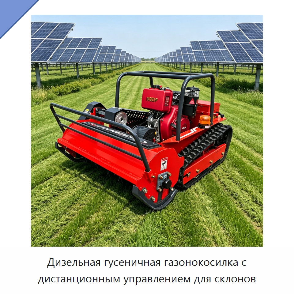 Дизельная гусеничная газонокосилка с дистанционным управлением для склонов — Газонокосилки