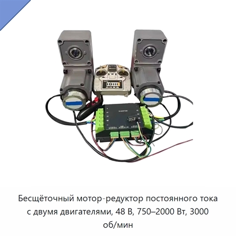 Бесщёточный мотор-редуктор постоянного тока с двумя двигателями, 48 В, 750–2000 Вт, 3000 об/мин