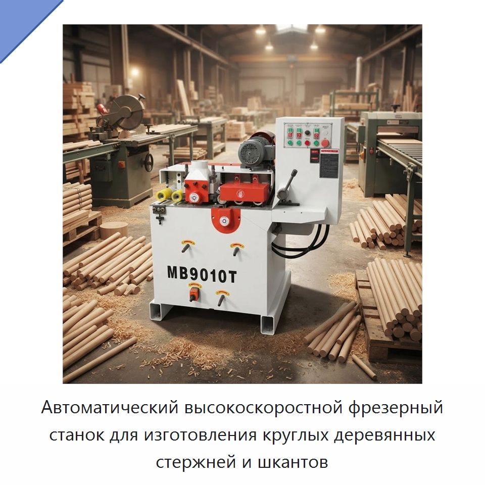 Автоматический высокоскоростной фрезерный станок для изготовления круглых деревянных стержней и шкантов — Специальное деревообрабатывающее оборудование