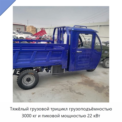 Тяжёлый грузовой трицикл грузоподъёмностью 3000 кг и пиковой мощностью 22 кВт